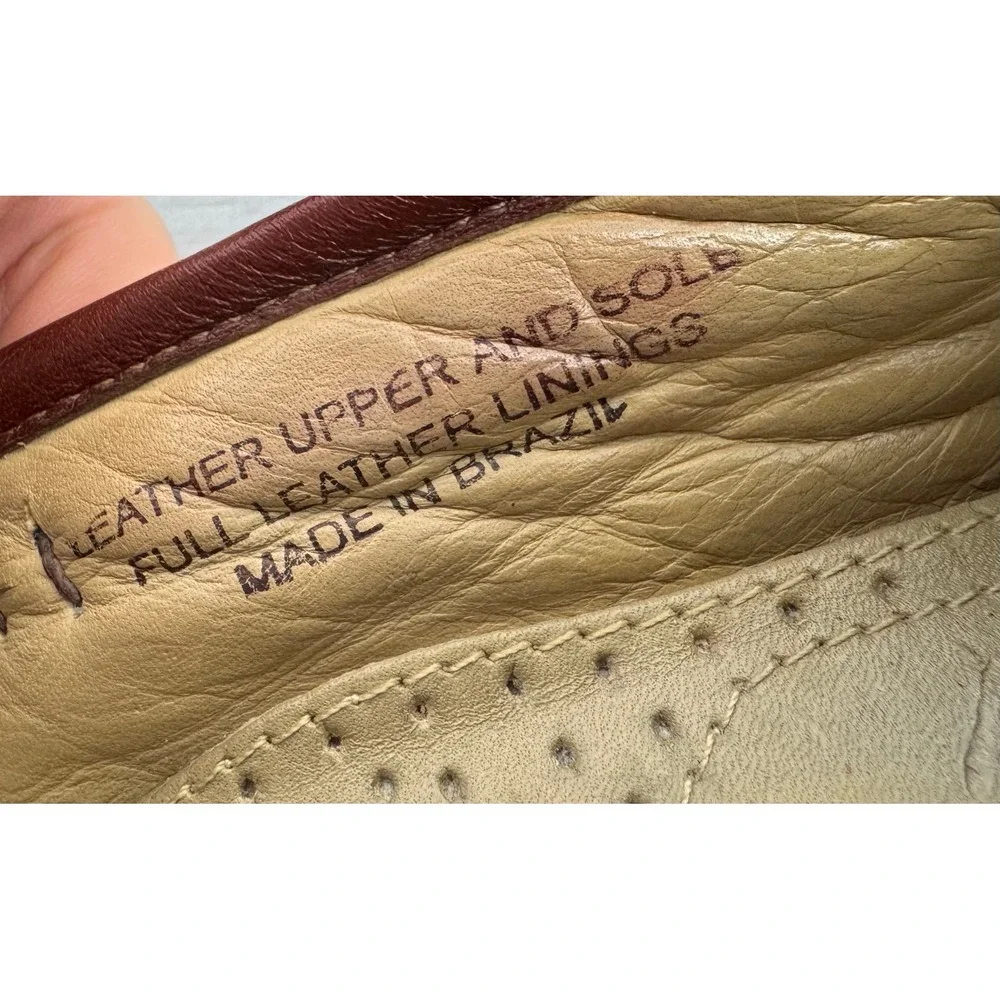 Florsheim Imperial Mens Ostrich Leather Exotic Dress Shoes 9EEE Brown Cap ToeVTG